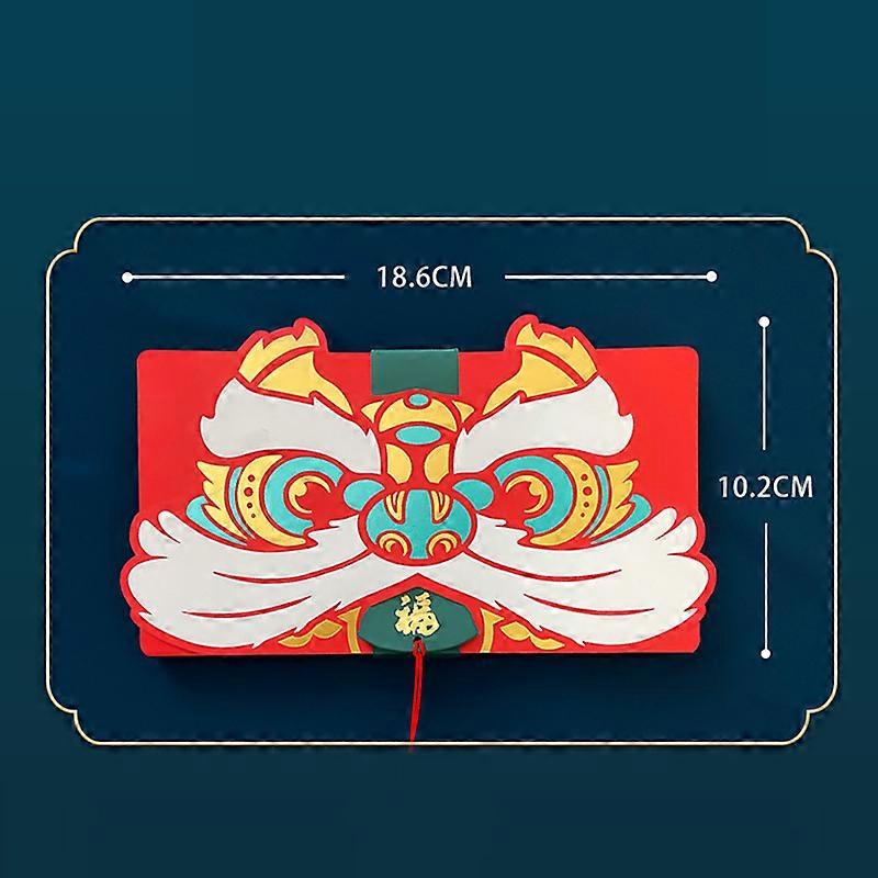Foldable Chinese Red Envelopes 2022 Chinese Year of the Tiger Lucky Money Packets 6/10 Card Slot Red Packet