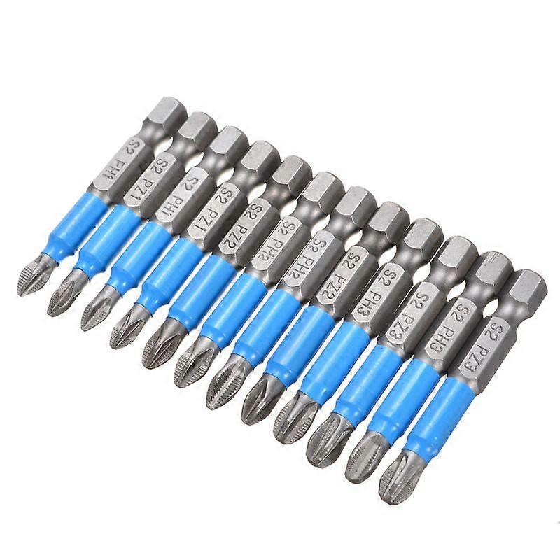 12-Piece Magnetic Screwdriver Bit Set Non-Slip Non-Cross for Power Drill Impact Hand Tool PH PZ