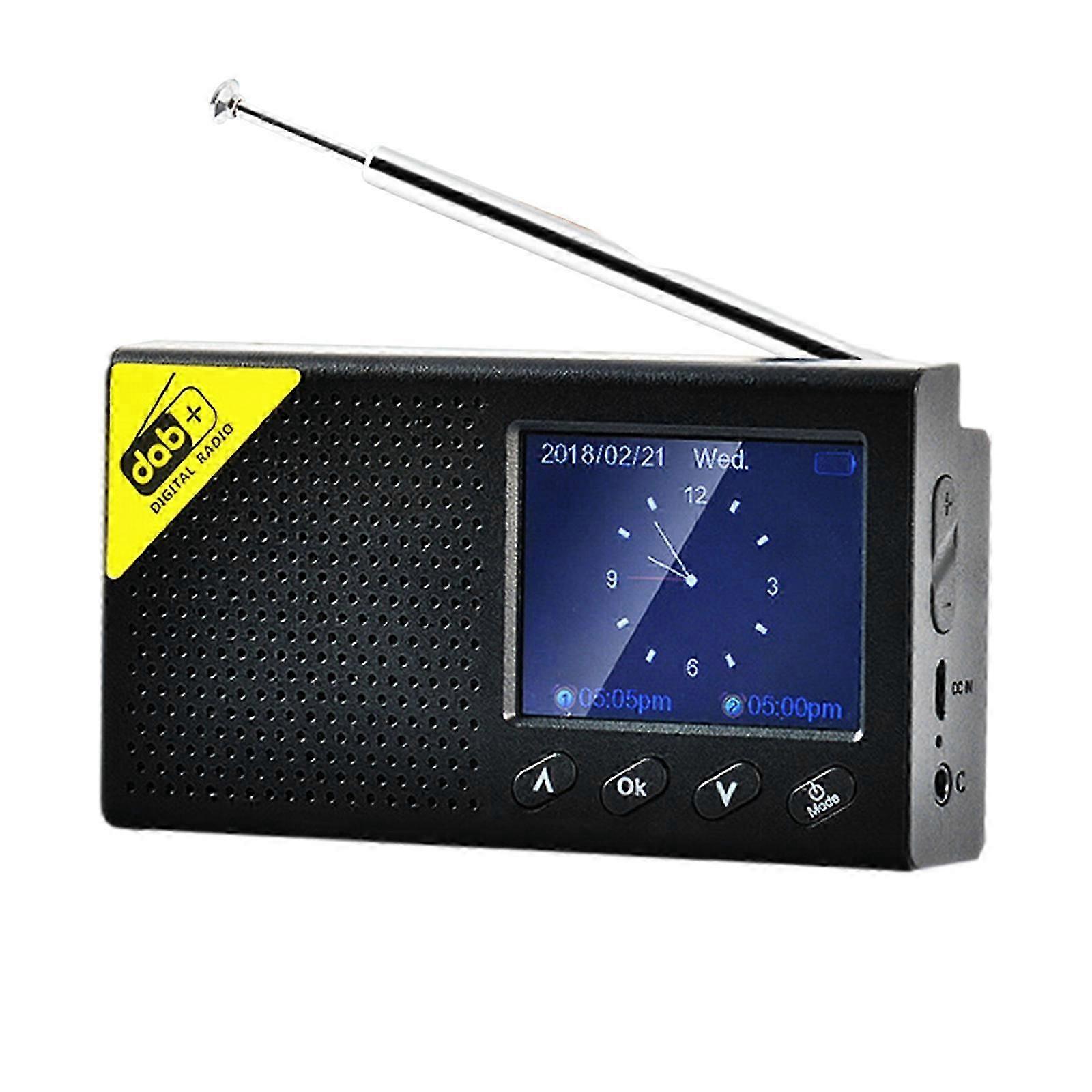 DAB+ Digital Radio Portable Bluetooth FM Player with Rechargeable Battery and 2.4" LCD