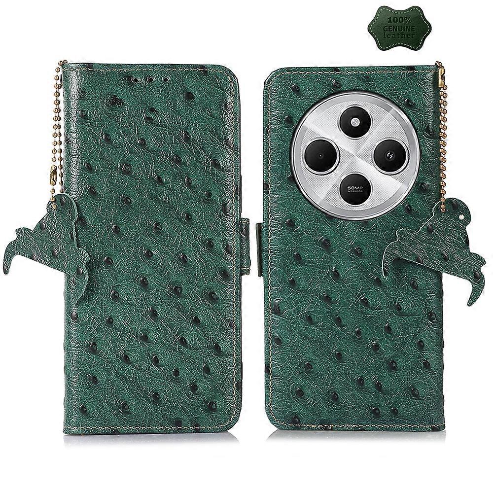 Ostrich Pattern Leather RFID Phone Case