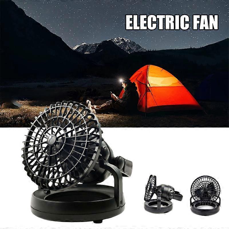 Portable LED Camping Lantern with Ceiling Fan 2-in-1 Hanging Light with 18 LEDs for Tent Hiking Hurricane Emergency