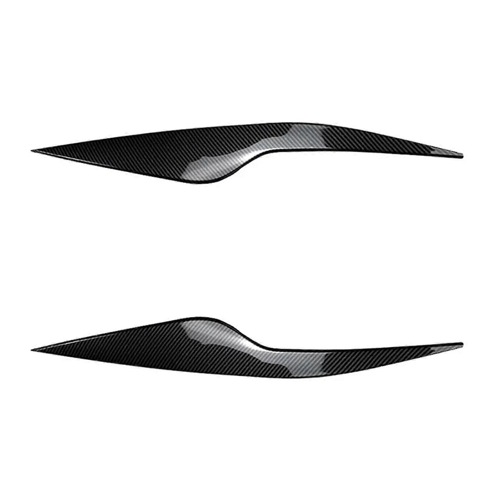 1 Pair Headlight Eyebrows Trim Cover for Ford Focus MK2 C307, Eyelid Decorative Stickers, Black, Durable Material