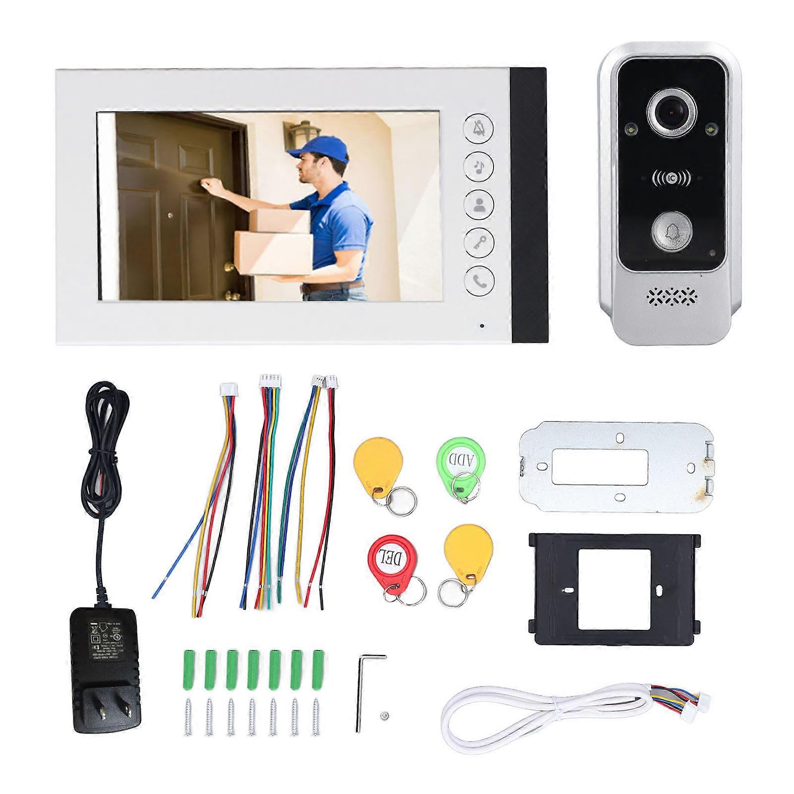 HD Video Doorbell Intercom System with 7" Touchscreen, Night Vision, and IC Access