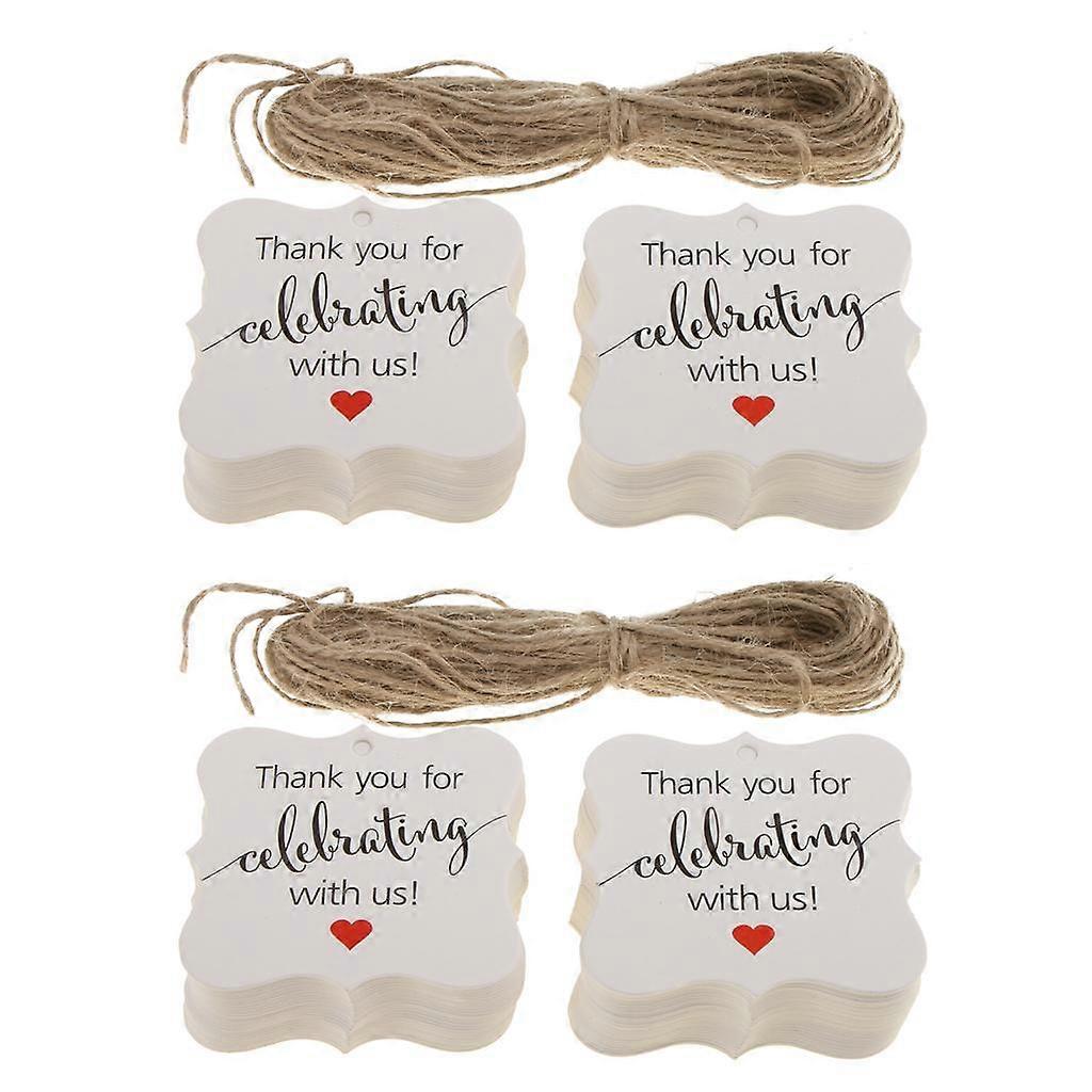 200 Pieces Thank You Cards Gift Tags Favours