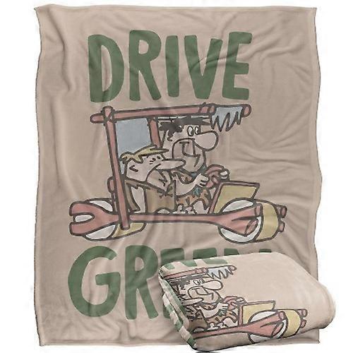 The Flintstones Drive Green Blanket