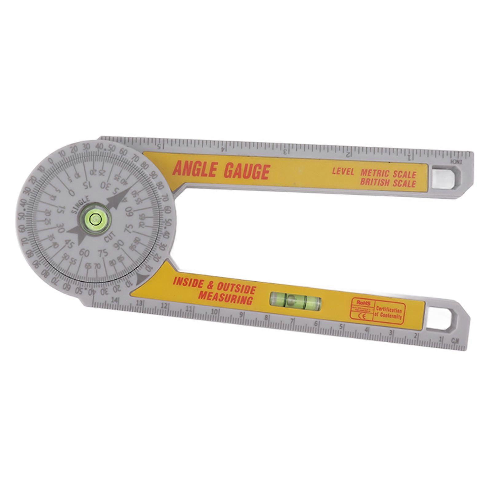Miter Saw Protractor ABS Angle Measurement Finder Gauge Cutting Guide Tool with Bubble Level