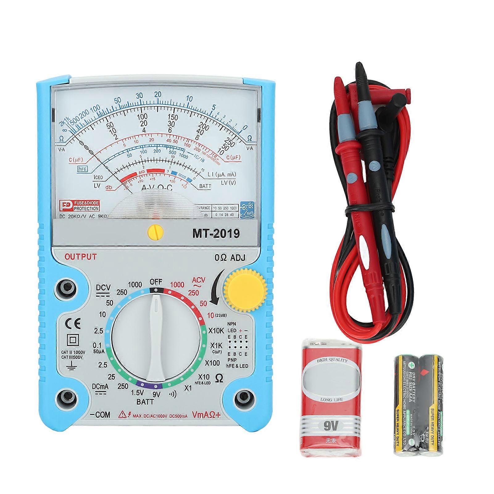 Pointer Multimeter Overload Protection ABS Housing Sensitive High Accuracy Universal Meter for Battery Testing