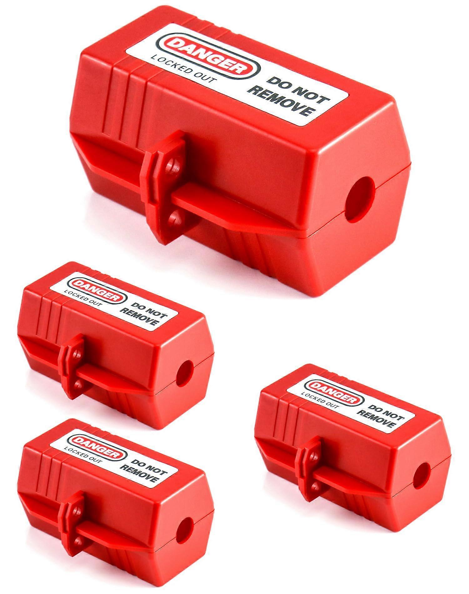Polypropylene Plug Lockout Device for Lock Out Tag Out, Power Plug Lock Out, M Size 110 to 125V 30A, 4 Pack