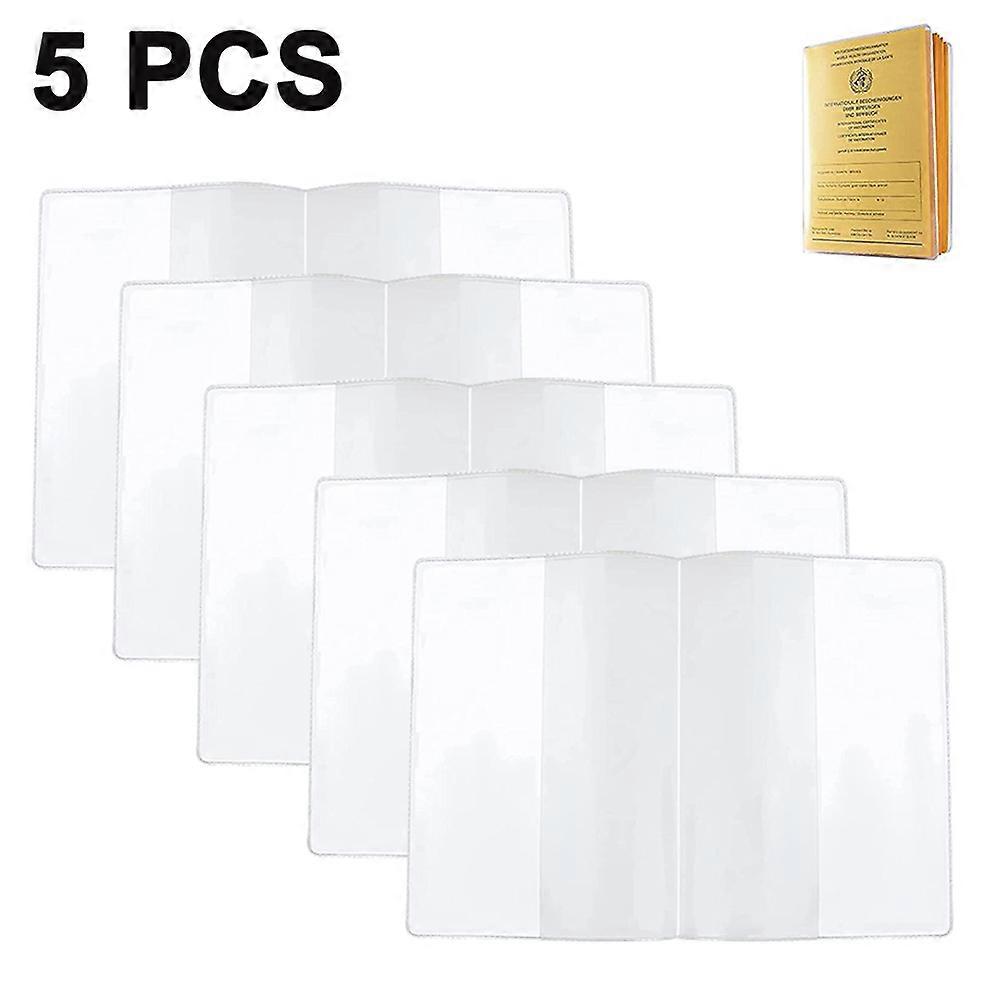 5-Pack Plastic Business Card Holder, Protector Sleeves for 3-Ring Binder, Transparent