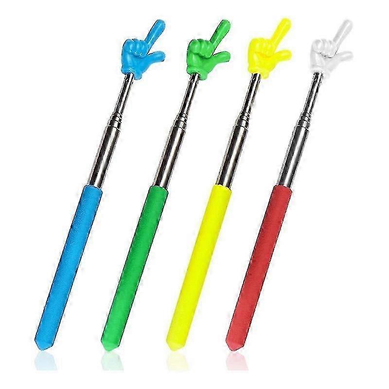 4 stuks Leraar Pointer Stick Telescopische Hand Pointer Intrekbare Pointer Finger Leeshulp voor Presentatie Whiteboard