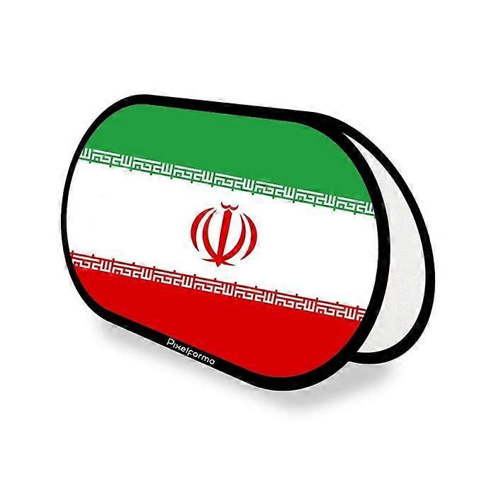 Oval Flag - Iran - 70 x 120 cm - Polyester - Double-sided printing - Retractable foldable