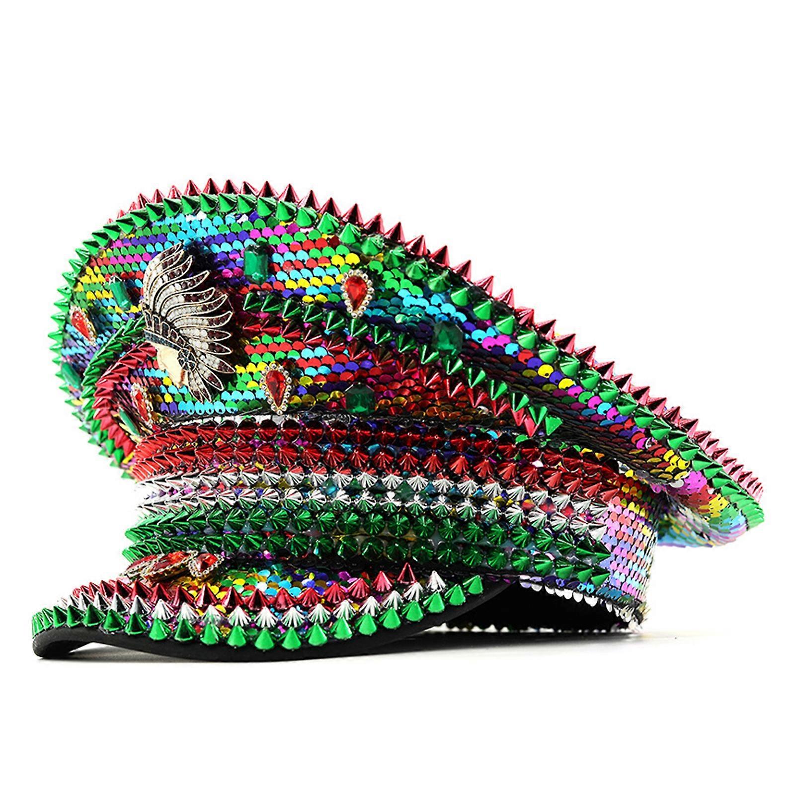 Νυφικό καπέλο καπετάνιου κοσμήματα στρας για γυναίκες καπέλο νύφης αφρώδεις πούλιες Εντυπωσιακός φωτογραφικά στηρίγματα