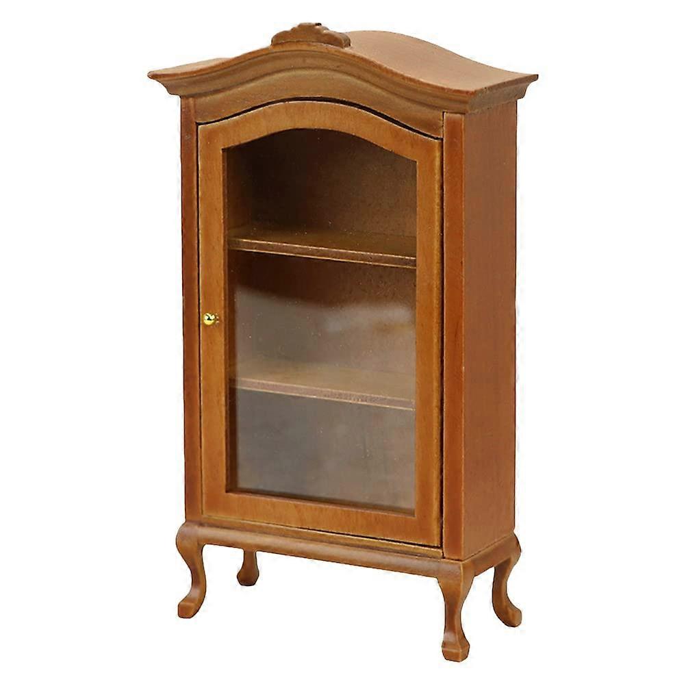 Simulation Cabinet Mini Bookshelf, Miniature Wood Display Shelf, Wooden Sideboard Cabinet, Miniature House Decor