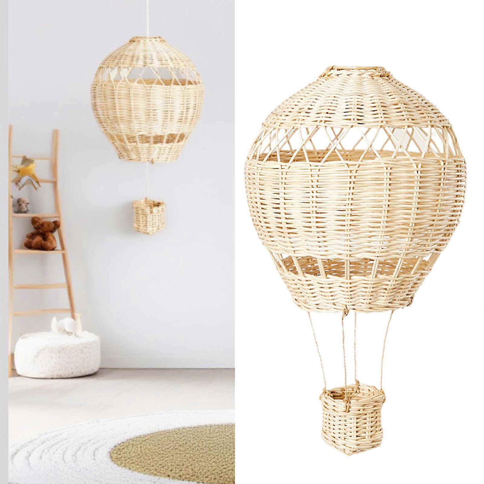 Rattan Hot Air Balloon Pendant Light Kids Room Night Light Simple