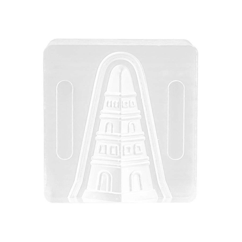 Molde transparente em acrílico para cones de incenso em formato de pagode, com tecnologia de refluxo e fragrâncias multicoloridas.