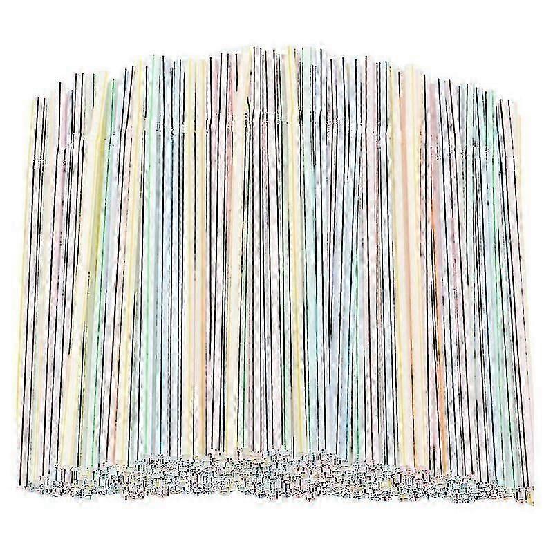 1000/1500 Pcs Colorful Disposable Straws - Flexible Striped Design