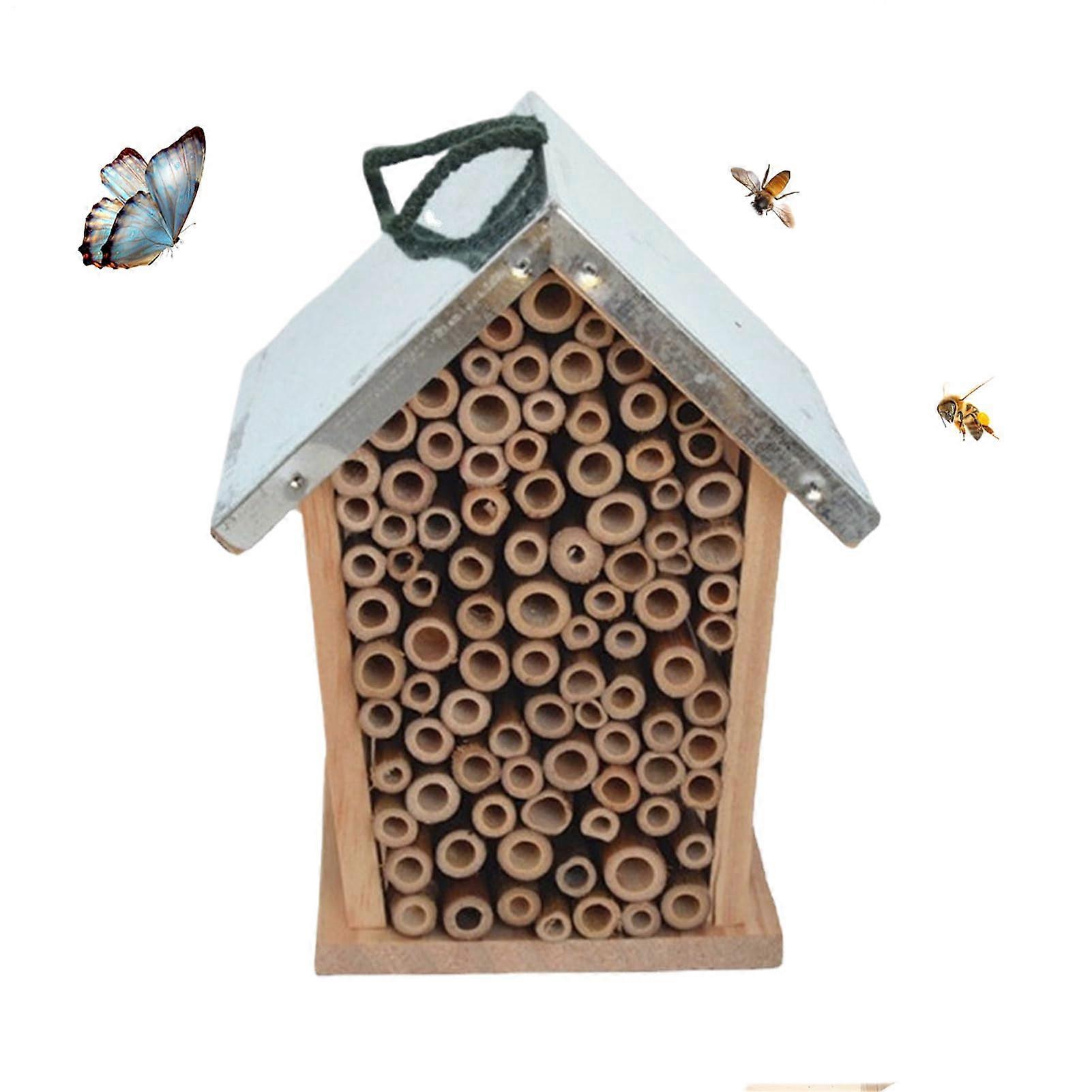 Ladybug House, Wooden Habitat, Decorative Nesting Box for Garden, Backyard