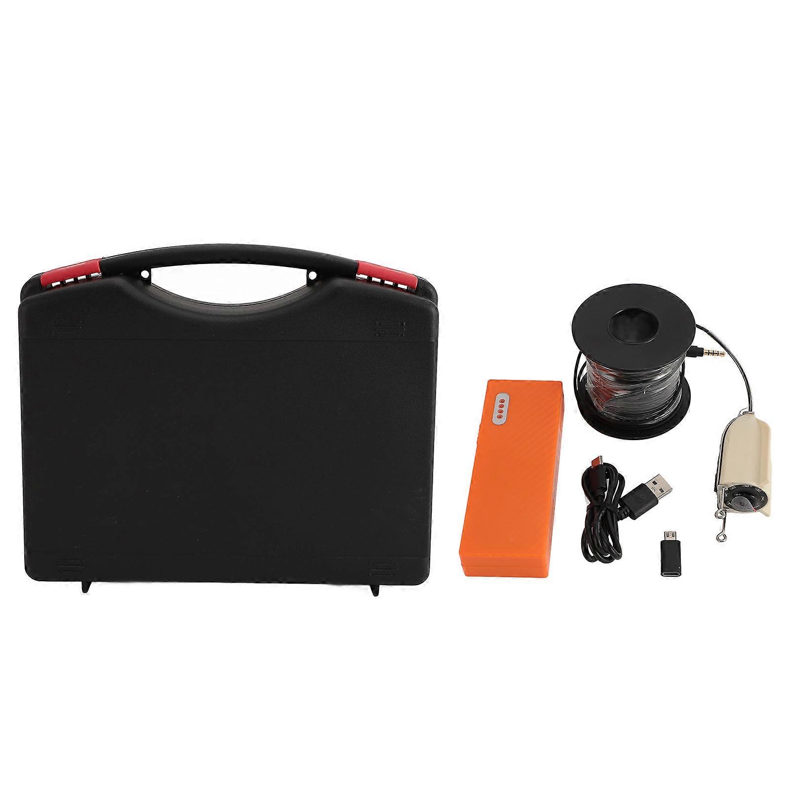 Underwater Fishing Camera Night Vision 1080P HD Fish Finder with 30m Cable Compatible with Android 5.0 and above.
