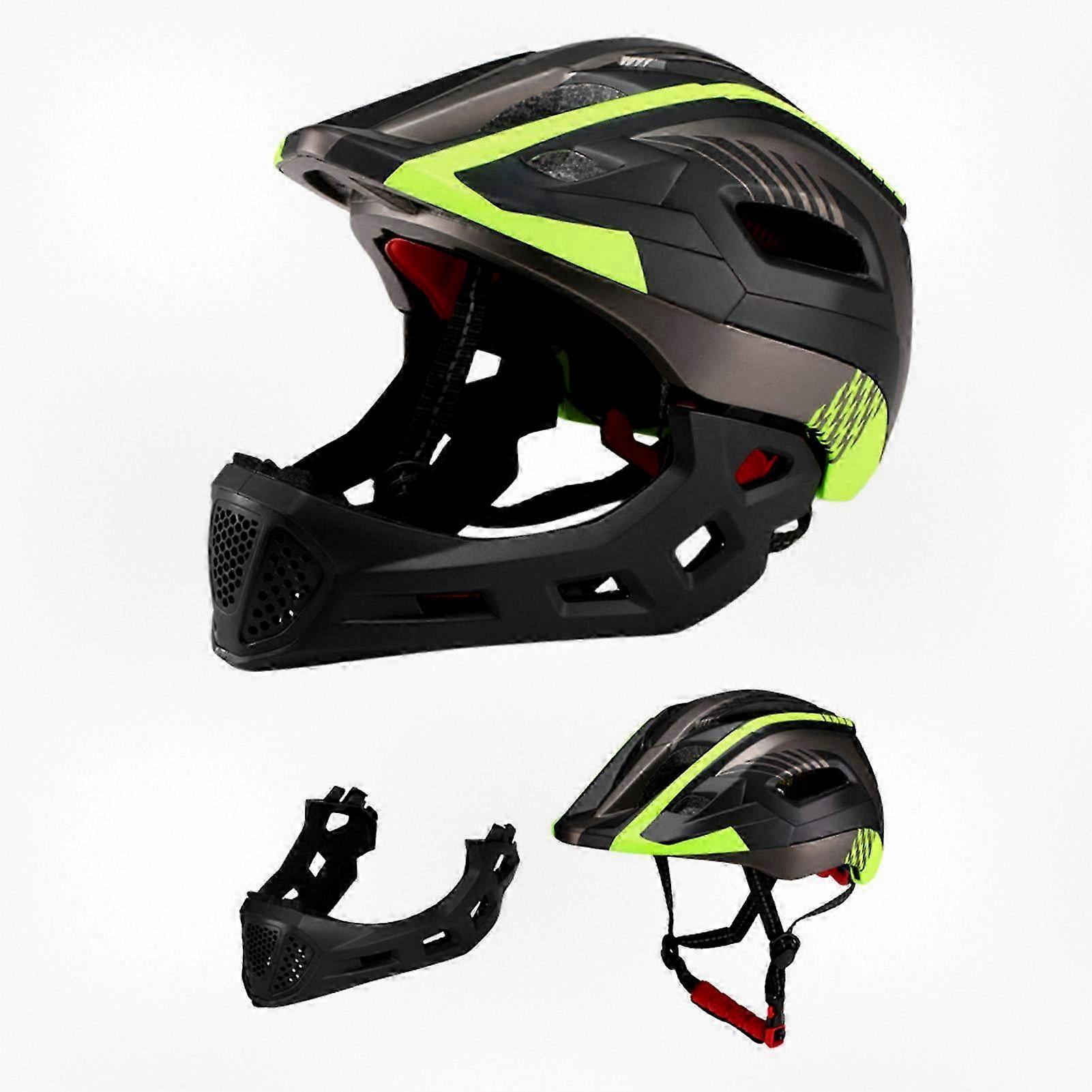 Nefes Alabilir Ultralight Çocuklar Bisiklet, Kaykay, Scooter ve Tekerlekli Paten için Çıkarılabilir Tam Yüz Bisiklet Kaskı - Güvenlik Spor Kaskı