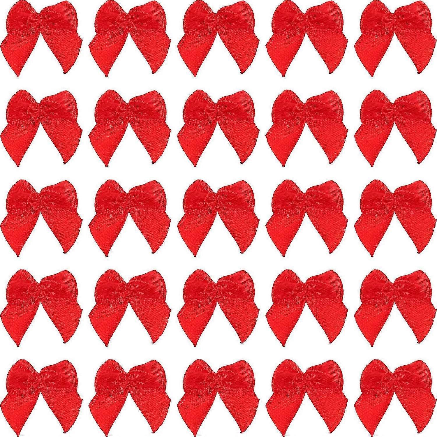 60pcs Satin Ribbon Bows Ribbon Flowers DIY Craft Small Bow Grosgrain Bows Christmas Holiday Bows for