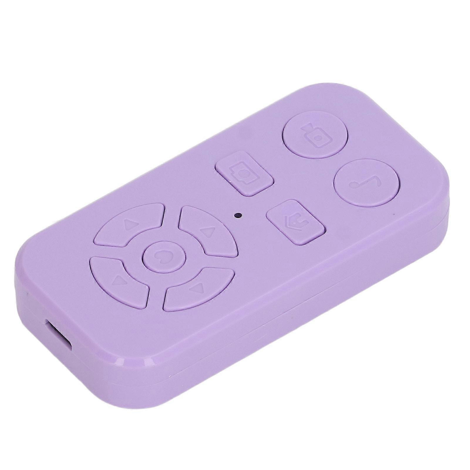 Bluetooth Remote Control Page Turner 9 Keys Smartphone Scrolling Rechargeable Wireless Self Recording Video Clicker Purple 