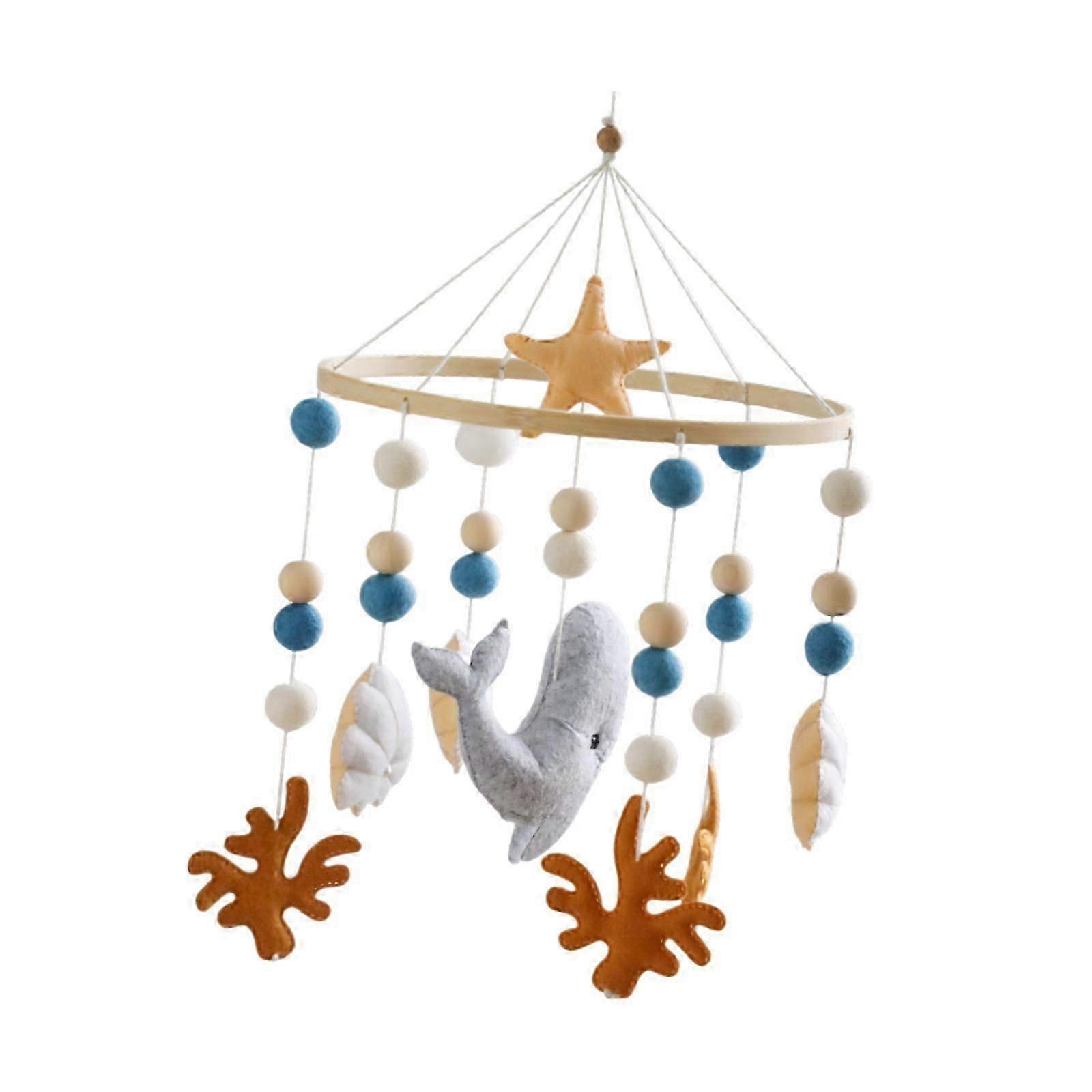 Sensory Felt Ornaments Nursery Crib Mobile for Infants Aged 6-12 Months in Blue Color Suitable for Both Boys and Girls
