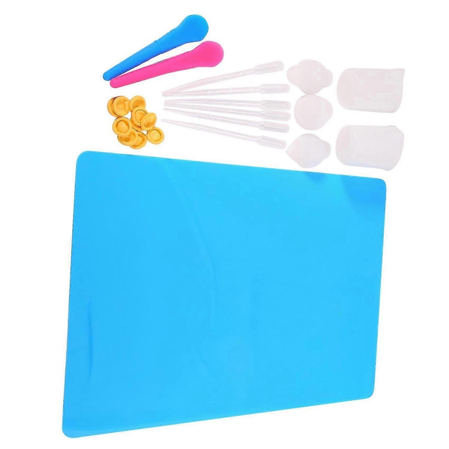 طقم أكواب خلط الراتنج مع أكواب قياس سيليكون 100 مل ، ملاعق ، ماصات إسقاط ، أسرة أصابع ، S