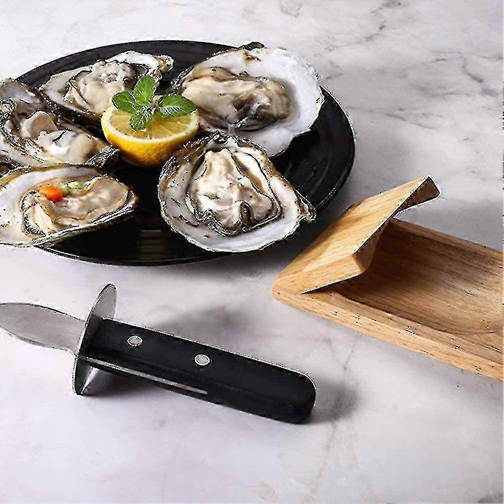 2 Pcs Oyster Shucker Set with Clamp Holder Opener Tool
