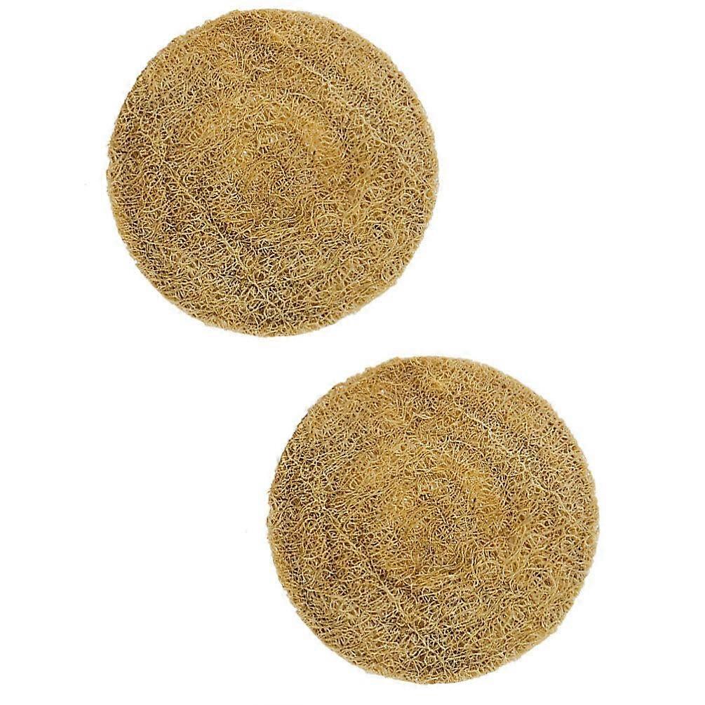 Loofah Coasters Set of 2, Heat Insulation Pad for Drinks Coffee Tables