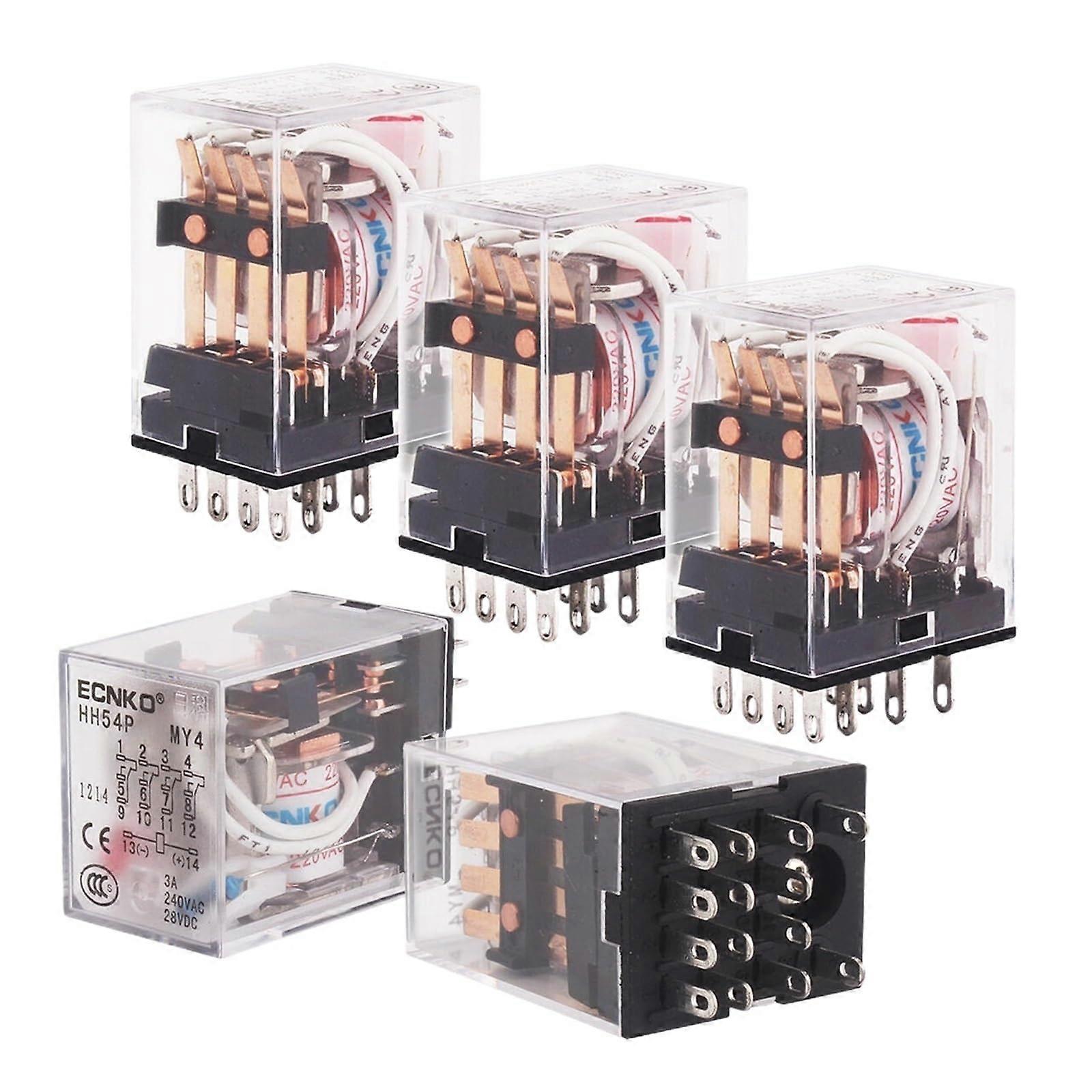 MY4N-GS 4PDT 14-Pin Electromagnetic Relay, AC/DC Coil, 6V-380V, MY4NJ/MY4N-J Compatible