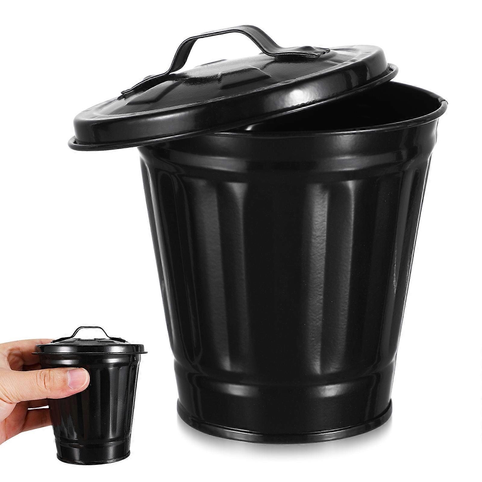 Sturdy Trash Can Small, Reliable Iron Waste Container for Indoor Use
