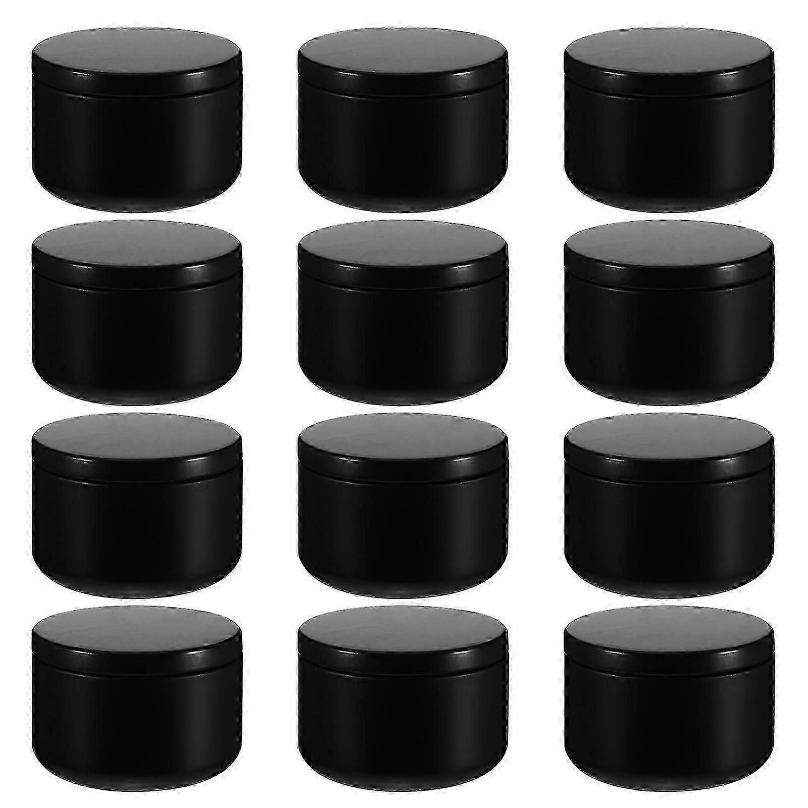 12 Pcs Empty Glass Container with Metal Lids for Candle Making Supplies, Perfect for Various Crafts and Storage Needs