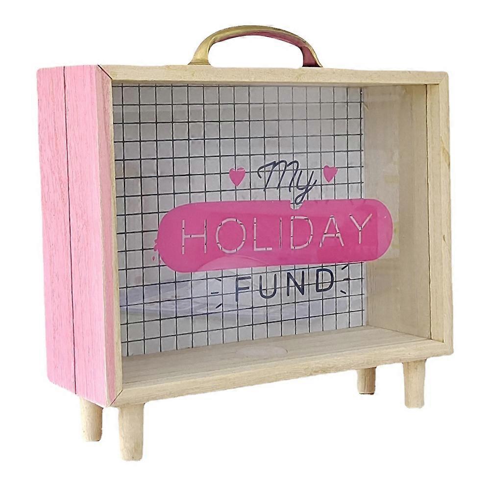 صندوق تخزين الكنز الخشبي حصاع بنك وعاء الادخار الأنيق للبالغين بنك عملات معدنية أنيق لديكور خمر مدخرات عطلة وعادة المال