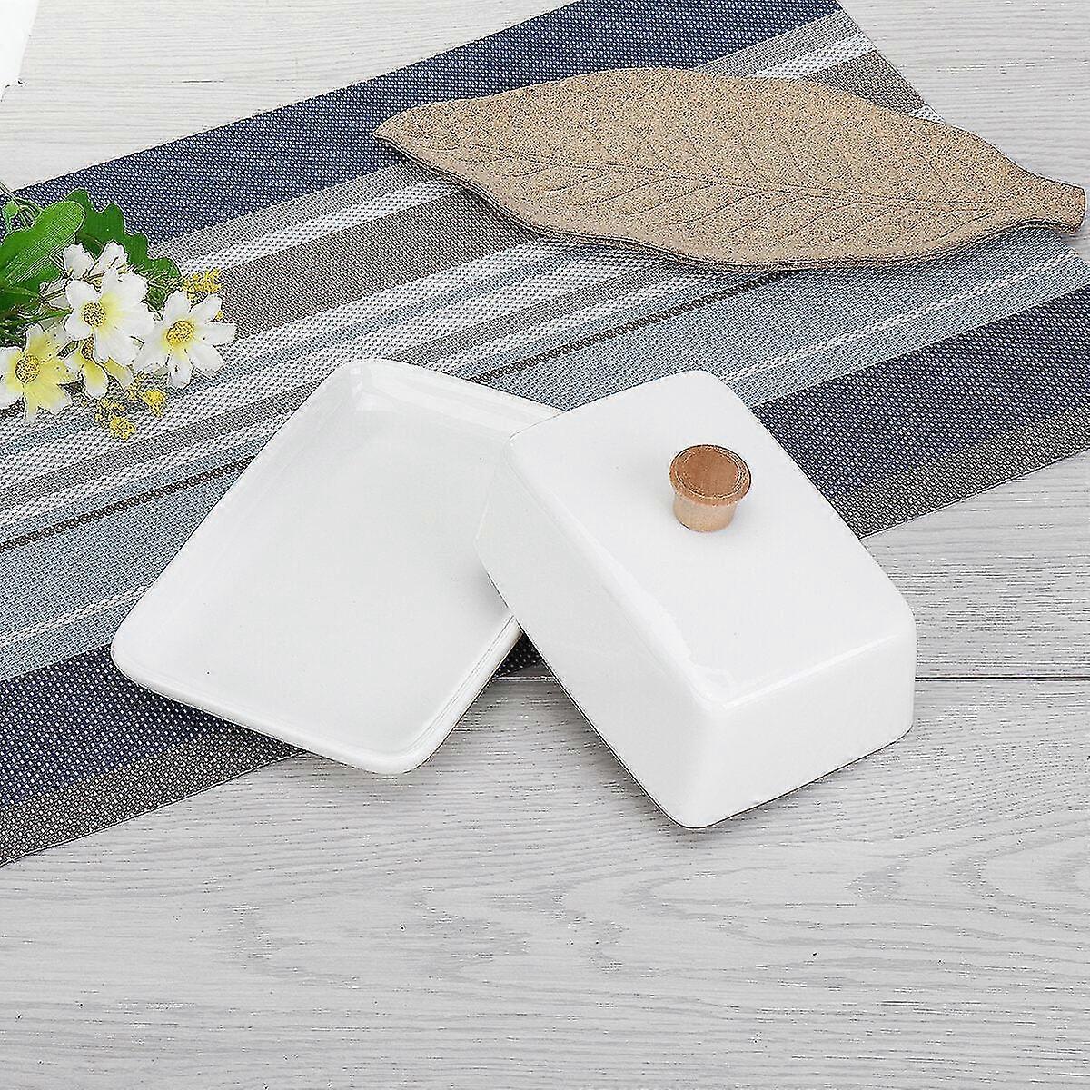Ceramic Butter Dish With Lid - Versatile Serving Tray, Storage Container, and Pizza Plate for Various Uses