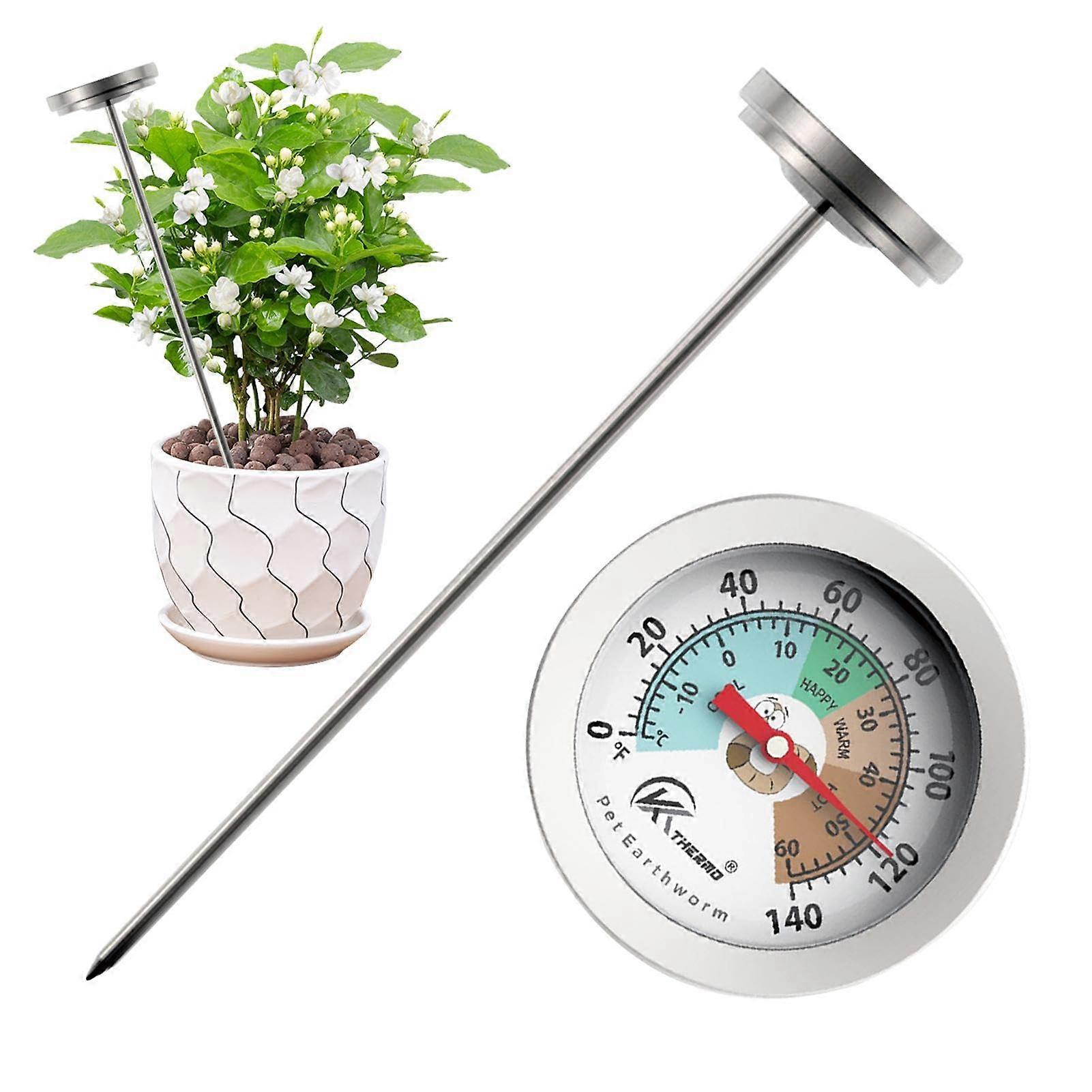 Soil Temperature Meter, 7-Inch Outdoor Thermometer, Easy-To-Read For Planting, Waterproof 20 Cm Probe, For Soil & Compost