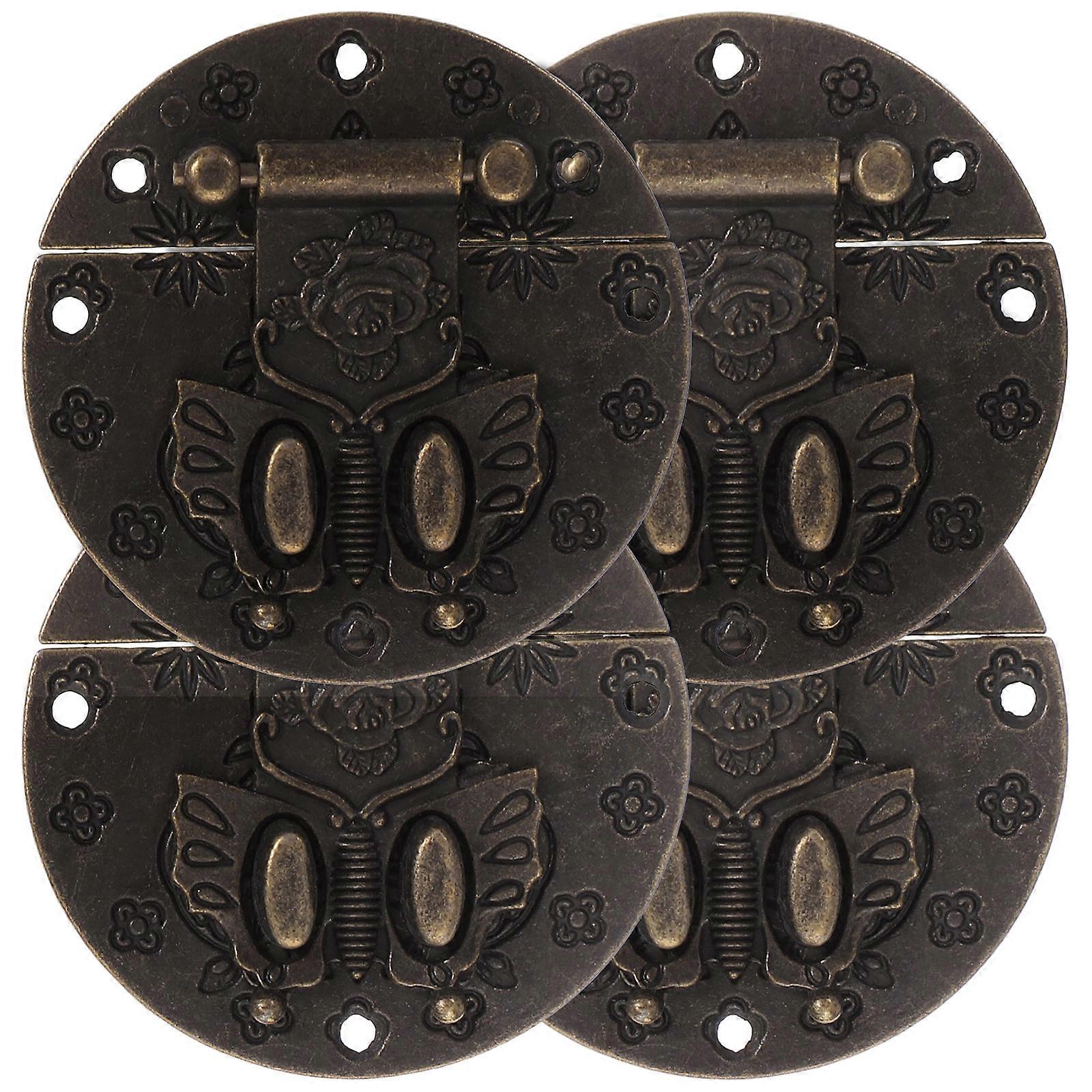 Vintage Cabinet Hasp Latch Wooden Box Enhancement Rustproof Coating 7.3x7.3cm 4Pcs