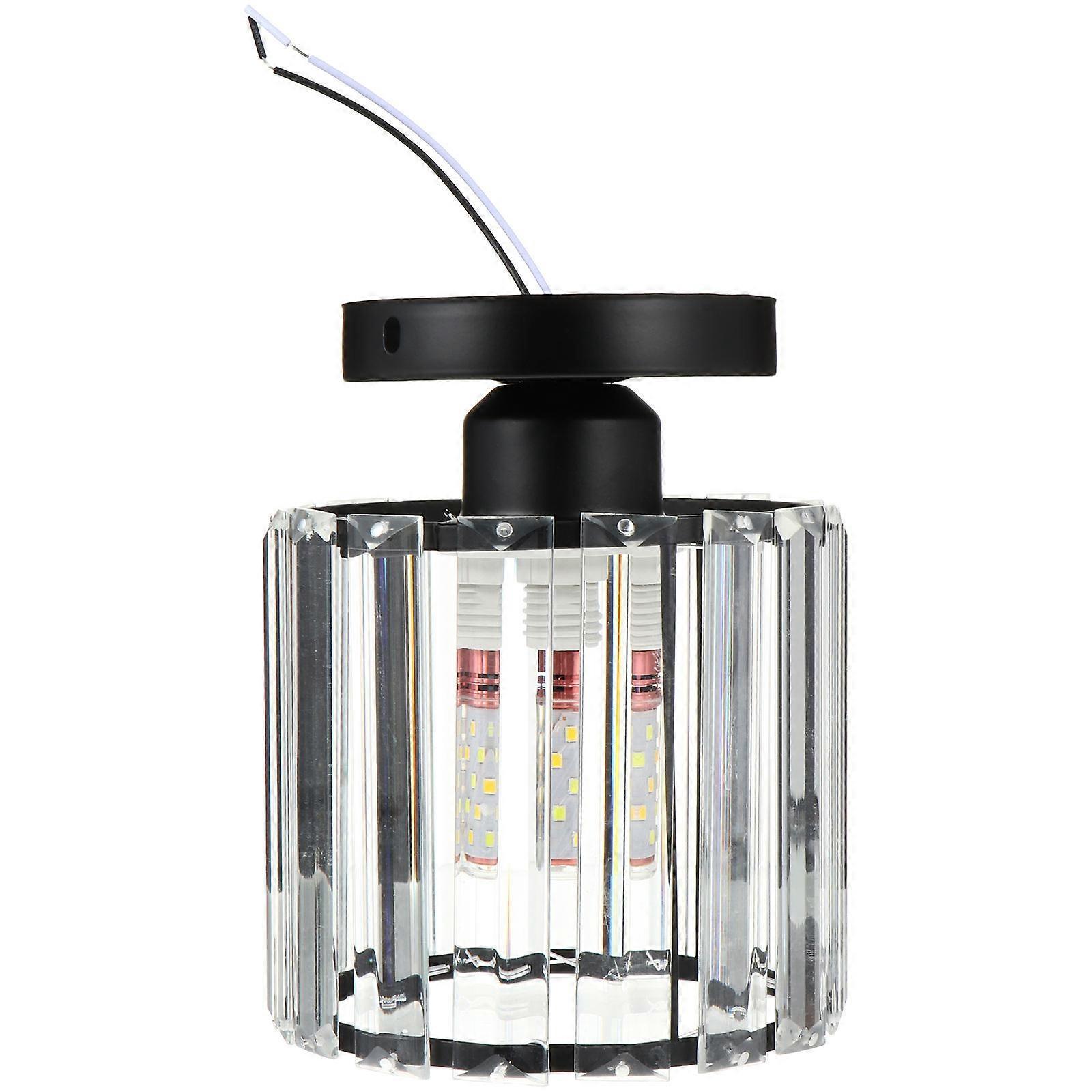 Creative Crystal Ceiling Light Decorative Black Iron and Crystal Corridor Aisle Lamp 1pc