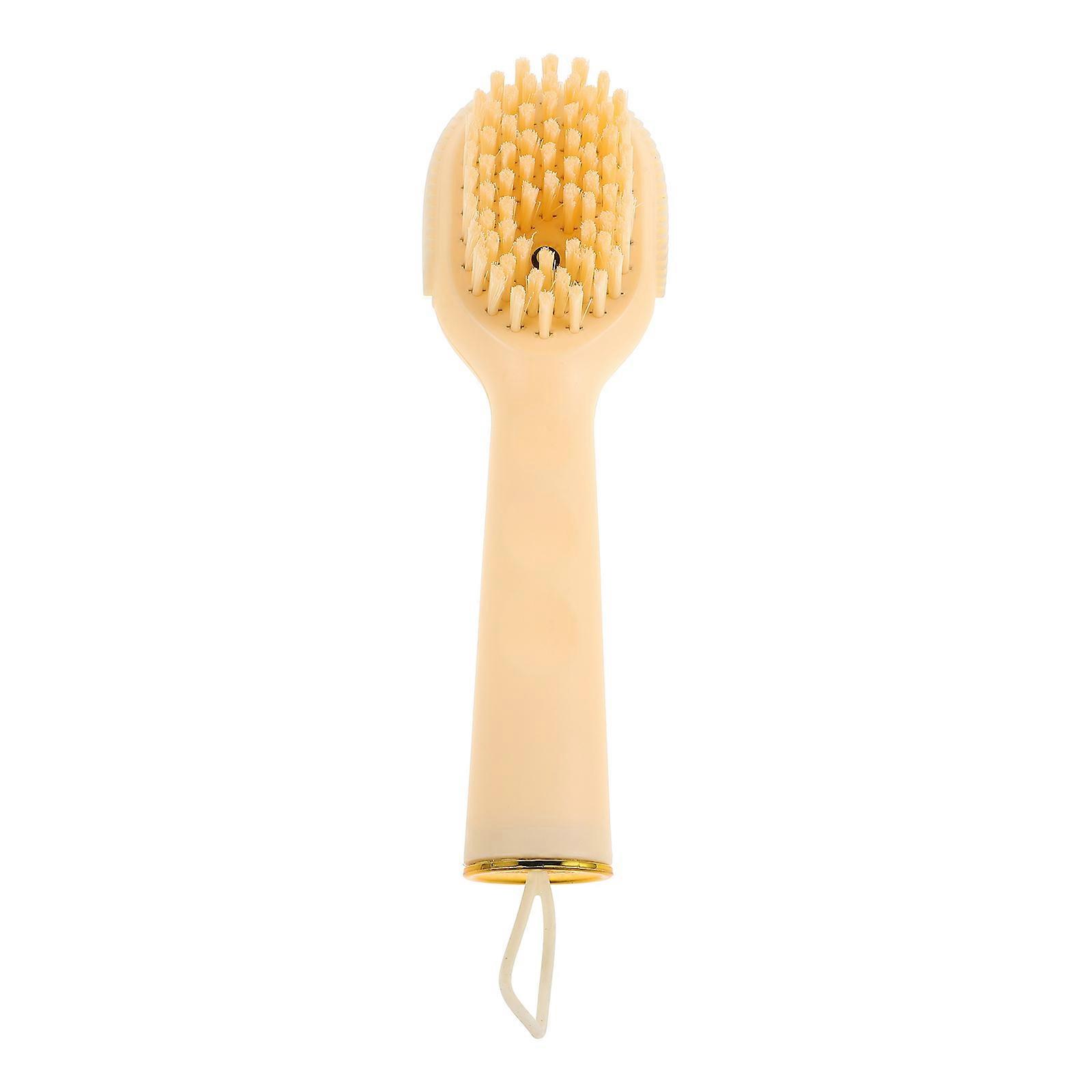 Clothes Brush For Shoe Washing Multifunctional Liquid Shoe Brush Soft Bristles Khaki 18.50x6.00x4.70cm Wet and Dry Use 1Pack