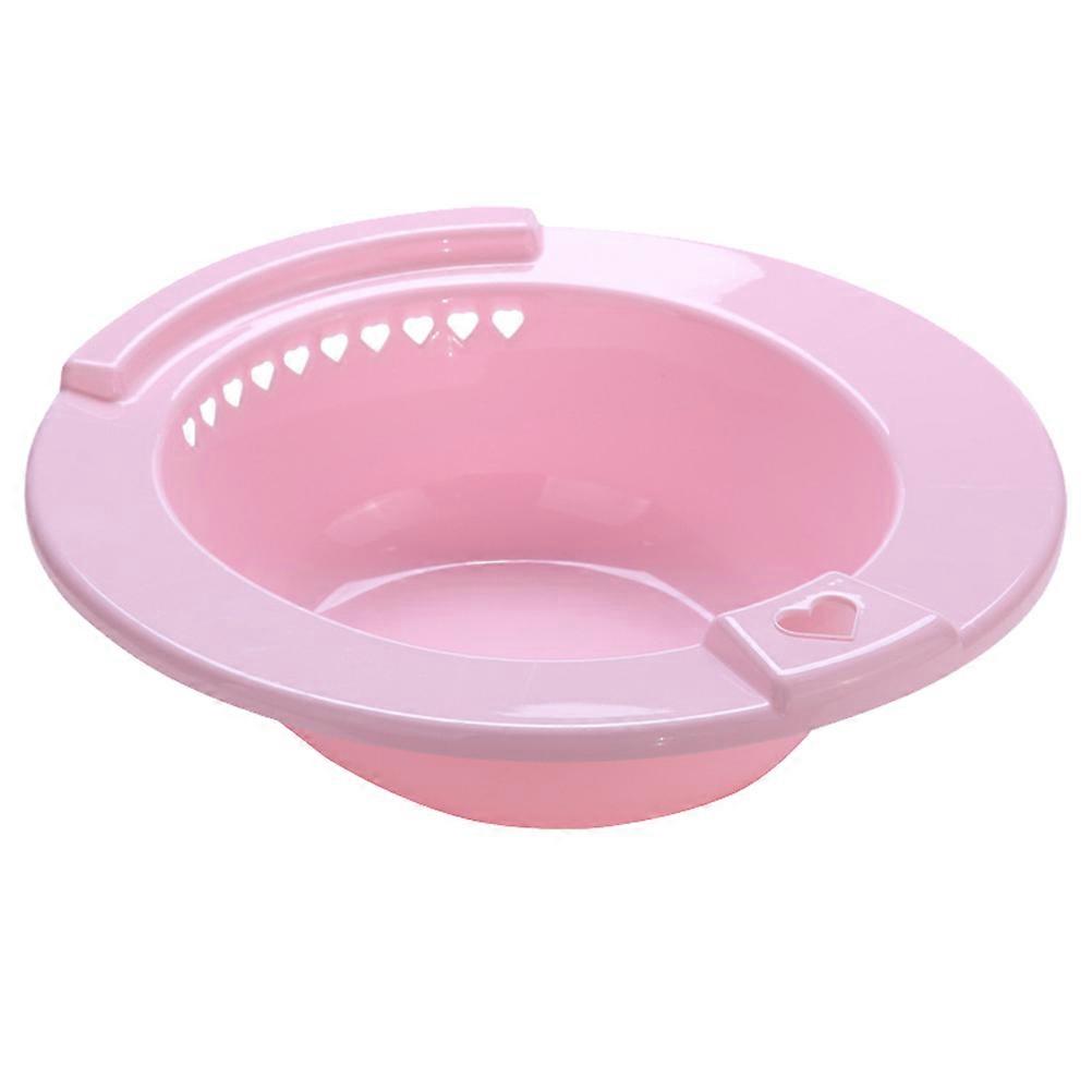 Hip Bath Tub Portable Sitz Bath for Toilet Soaking Pink 38x36x11cm Standard Size 1Pack