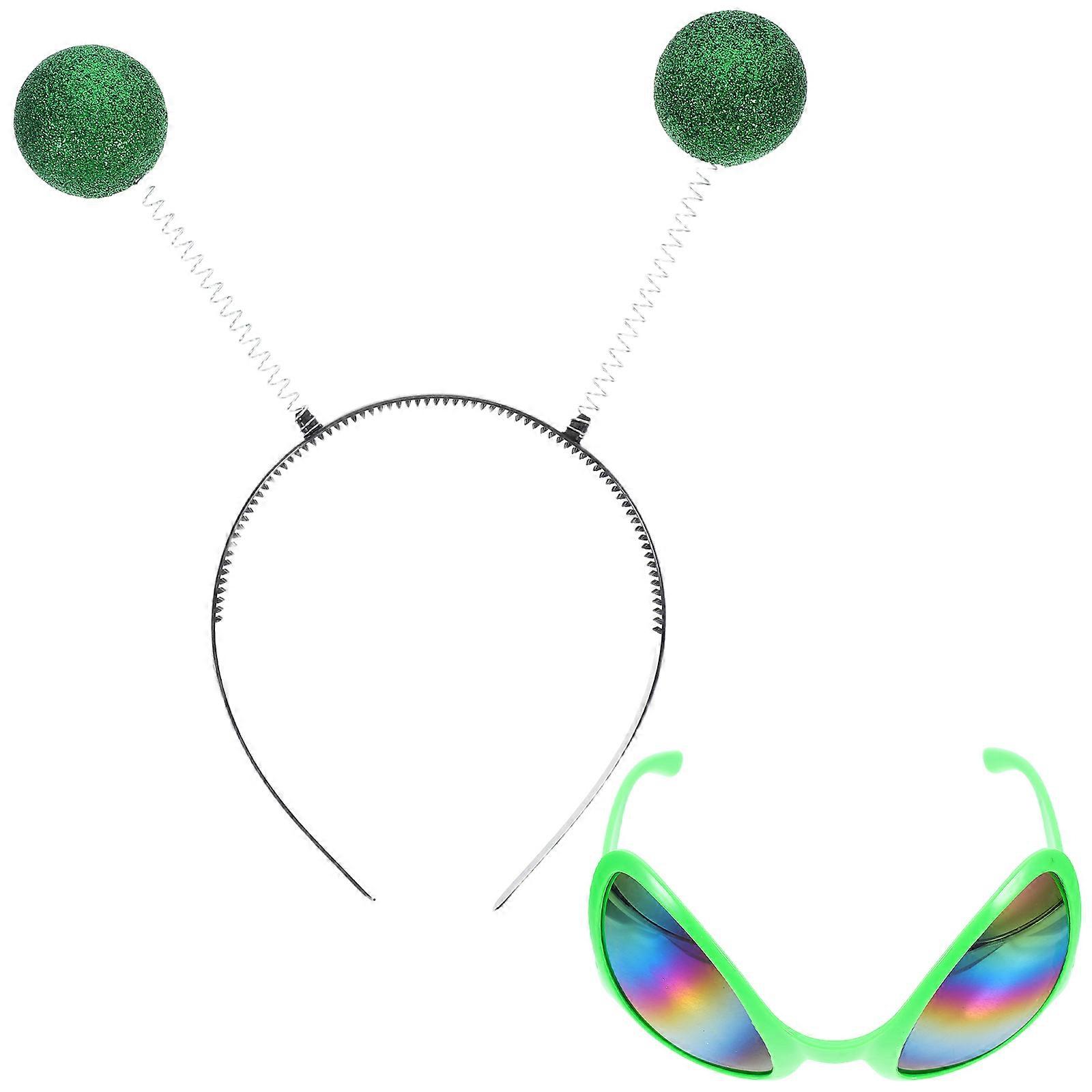 Carnival Headband Ladies Alien Glasses Frame Photo Props 1Set