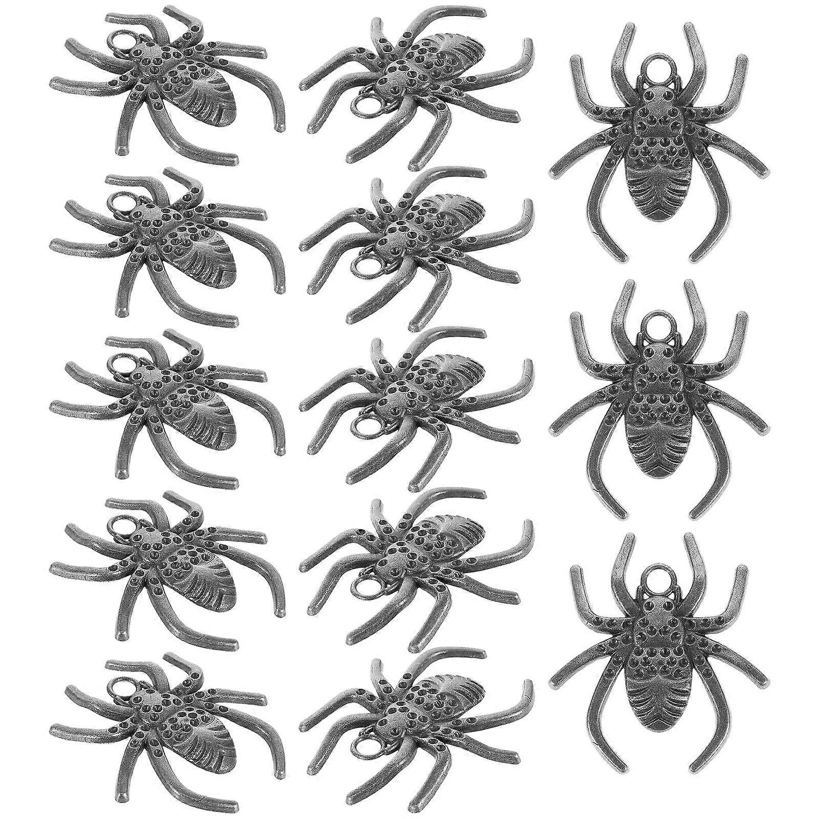 20pcs Alloy Spider Charms for Halloween Decor, Creepy Pendant for DIY Jewelry Making, Goth Bathroom Decor, Keychains and Curtain Hooks, Unique