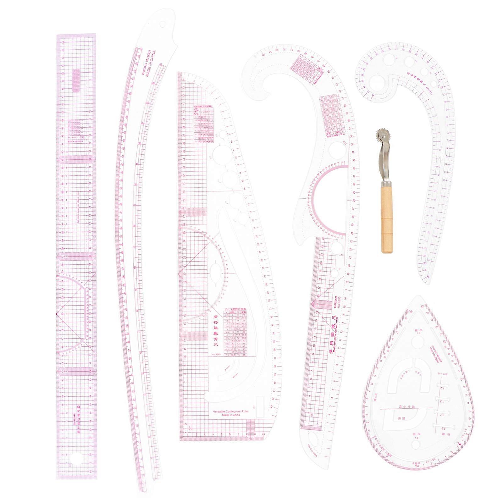 Tailor Ruler Sewing Ruler Tailor Set Assorted Color 60X5X0.1CM Tailoring Measuring Professional Clothing Proofing 1Set