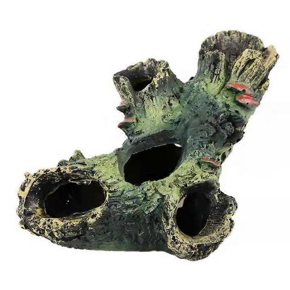 Fish Tank Ornament Simulation Tree Root Hiding Cave Craft 2Pcs