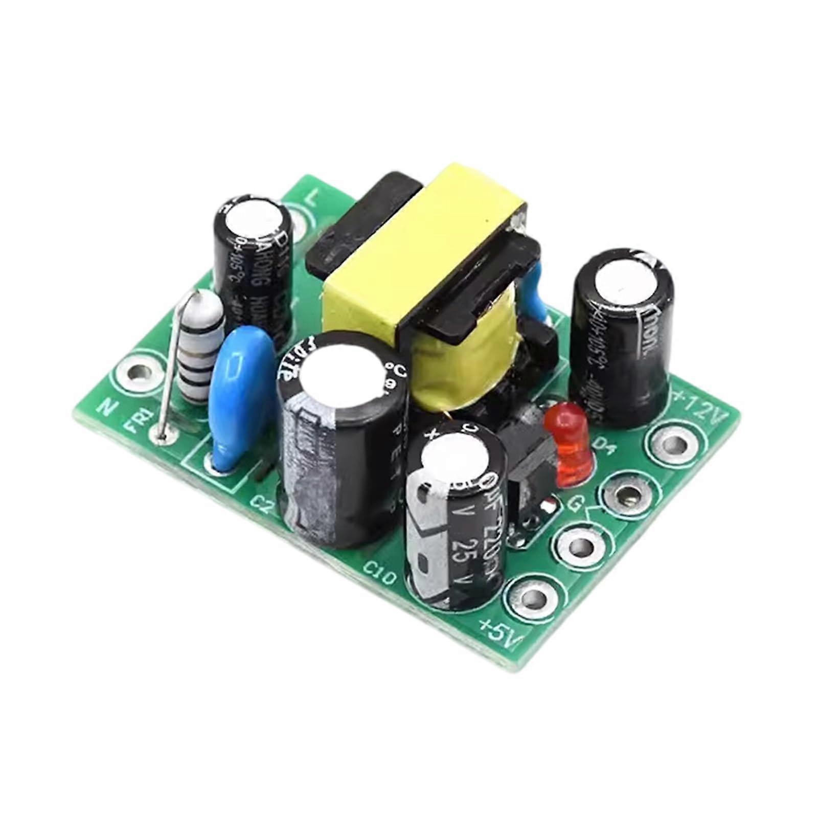 ACDC converter module with two outputs that transforms AC 110V 220V to DC5V and 12V for use.