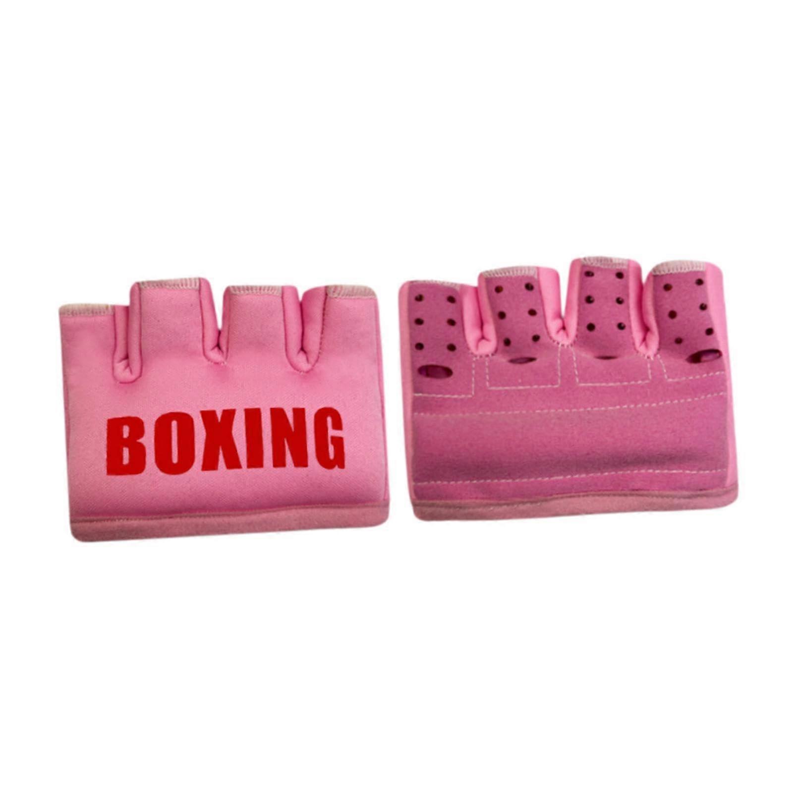 Gants de boxe pour hommes et femmes Demi-doigt Sanda protecteur pour karaté et Muay Thai entraînement Rosa