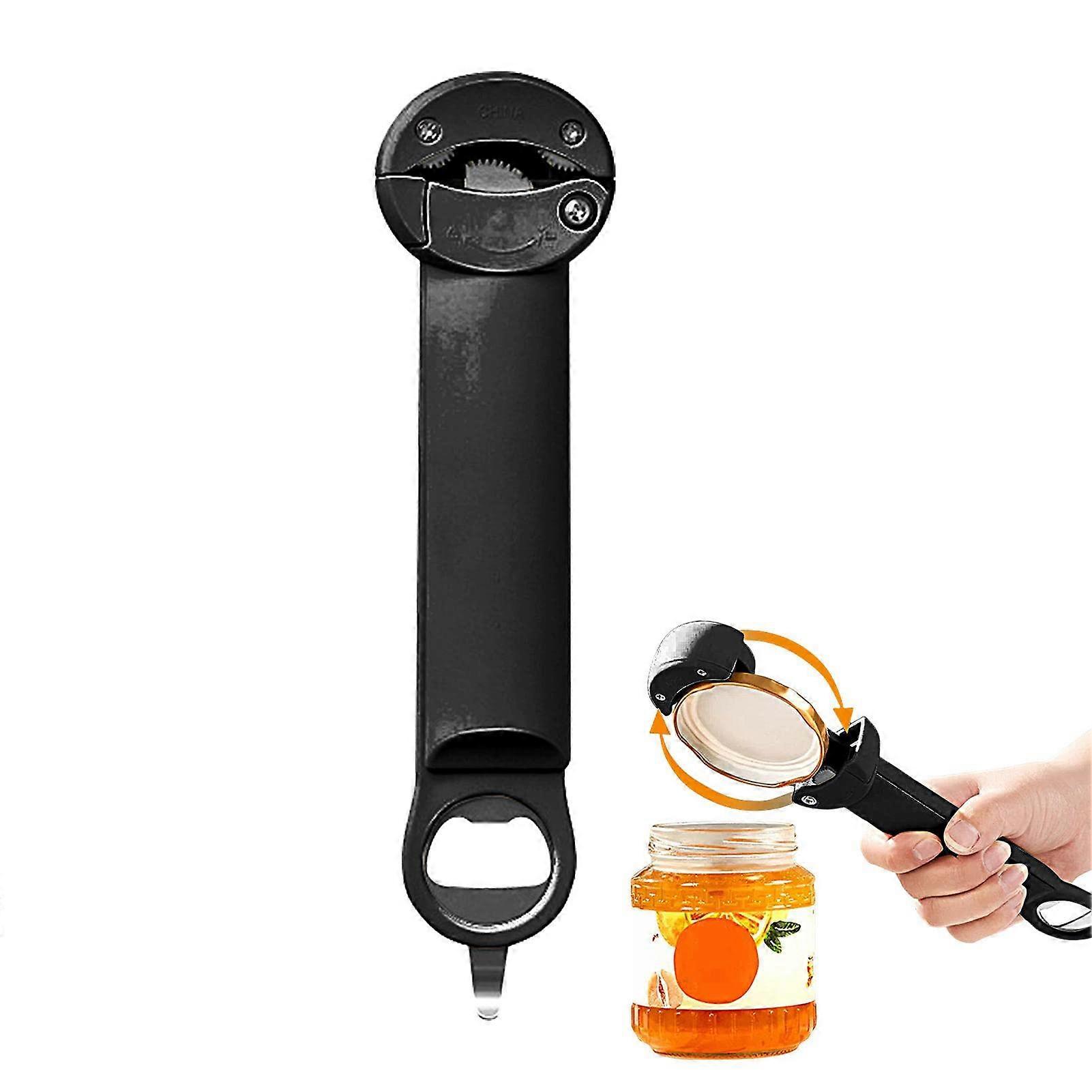 Jar Opener Lid Opener 3-in-1 Stainless Steel for Seniors | Multifunctional Bottle Opener with Retractable Design and Can Opener