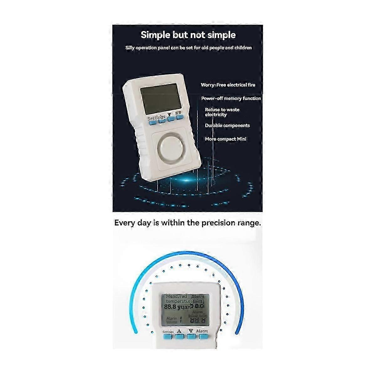 Digital Temperature Tester Temperature Monitoring Tester Temperature Monitor High Accuracy US Plug