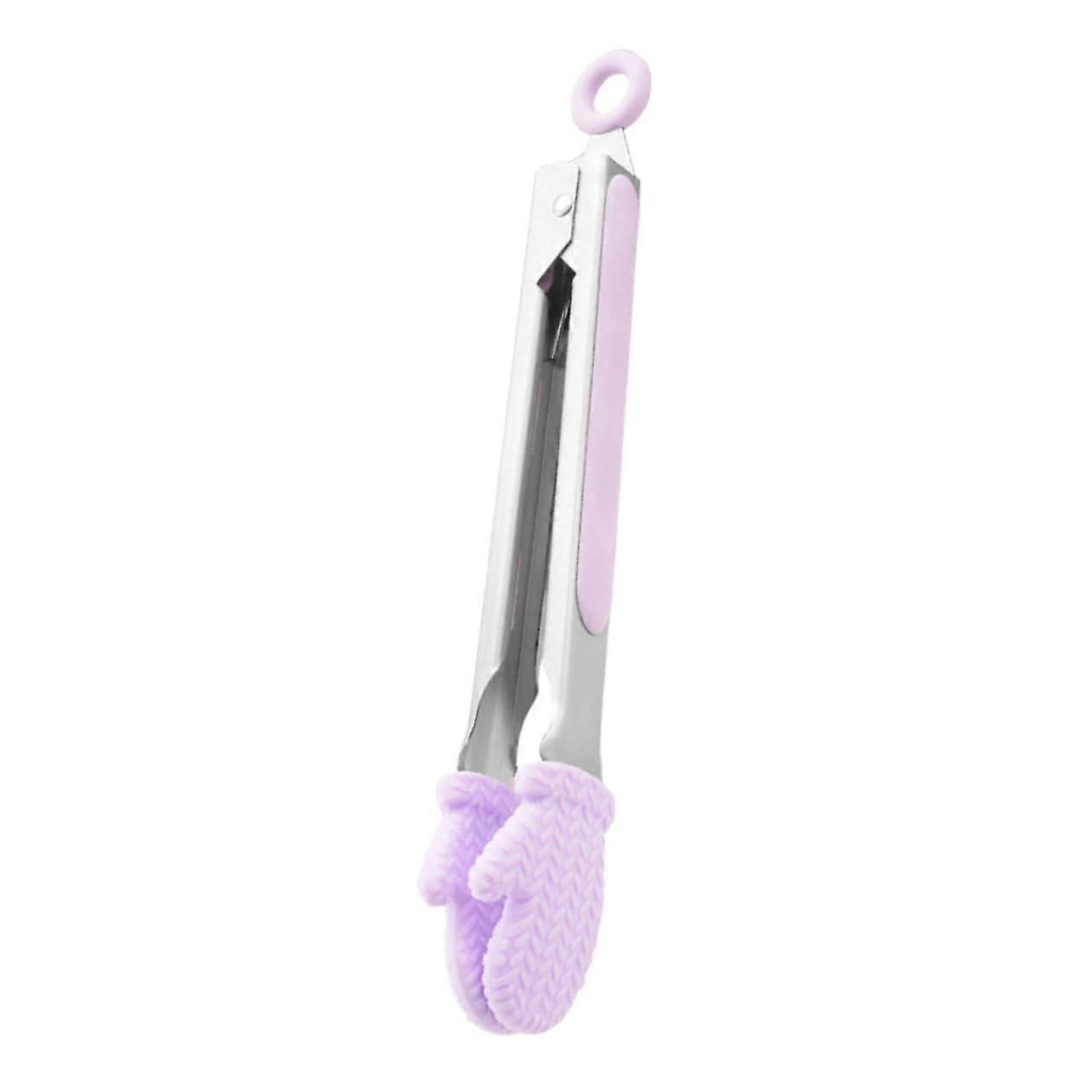 Heat-Resistant Silicone Bread Tongs for Grilling and Serving Steak, Non-Slip, Durable Kitchen Utensil, 12-Inch Length