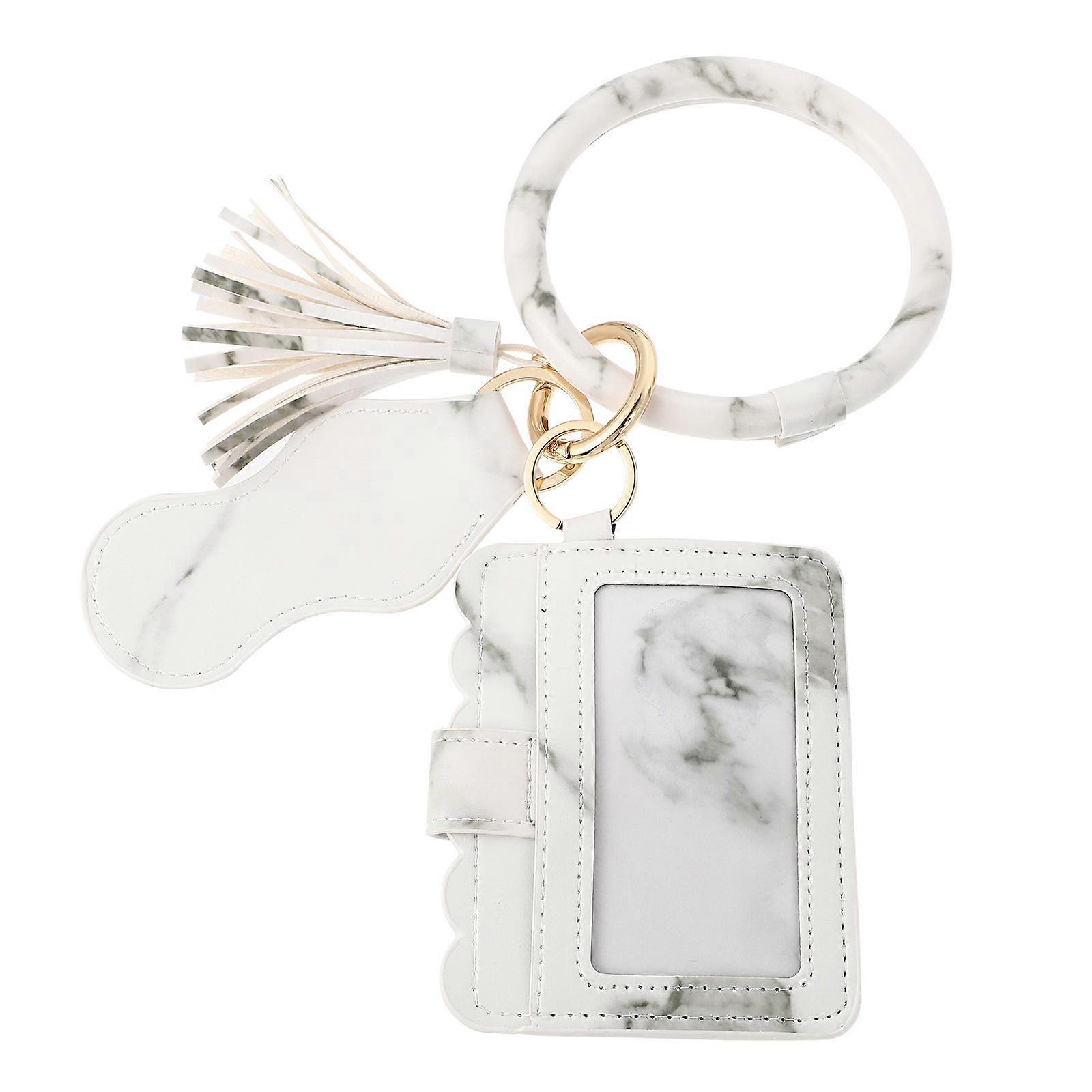 Fashionable Lipstick Pouch with Key Chain and Bracelet Made of PU Pink Color for Storage