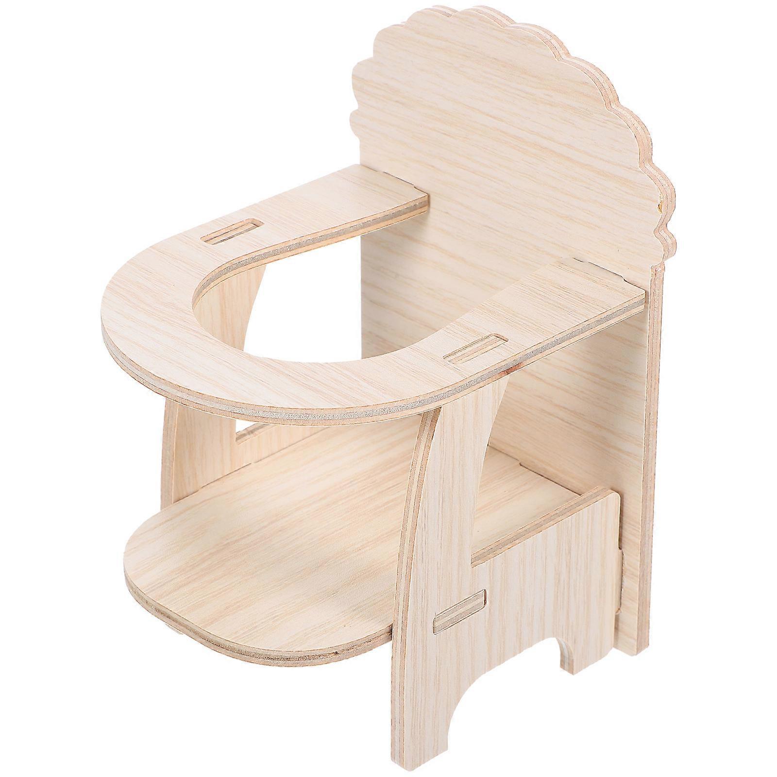 Wooden Hamster Chair with Tray – Lightweight Handmade Pet High Chair for Feeding, Play, and Comfort – Multi Functional Small Animal Seating for